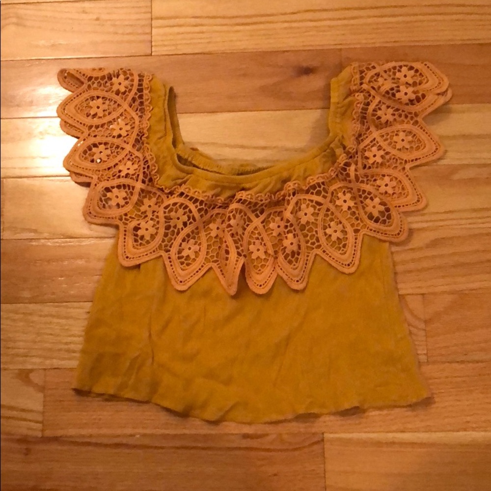 Mustard Iris crop top